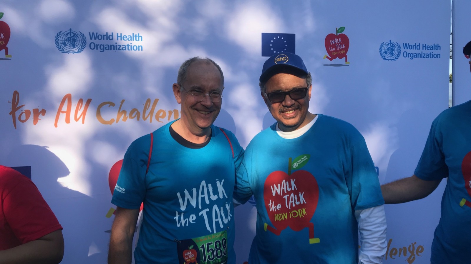 Bo Norrving and WHO Director General Tedros Ghebreyesus at Walk-the-Talk WHO event in Central ParkSept 22nd 2019